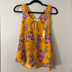 Yellow Floral Tank Top